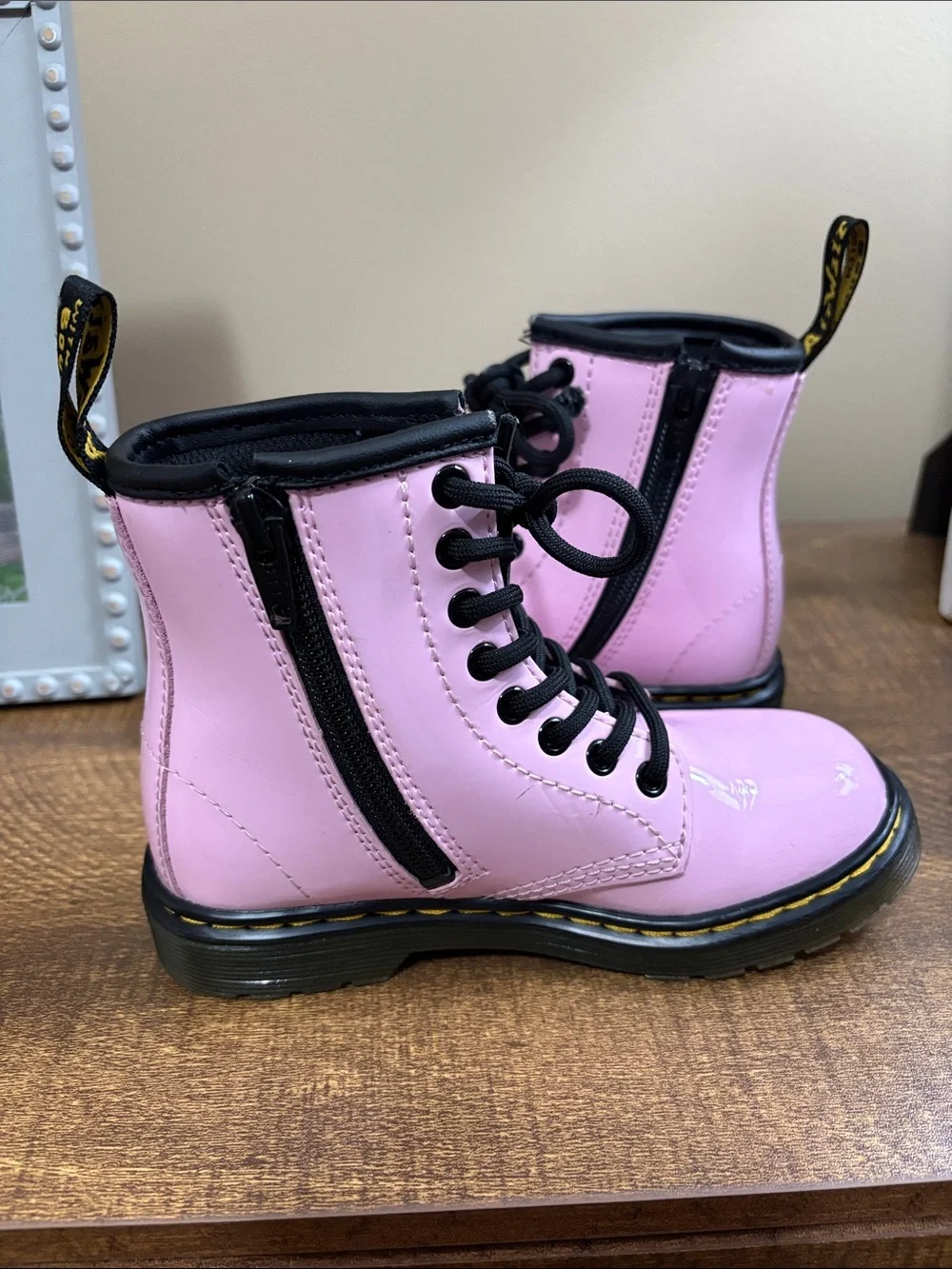 Dr. Martens shiny pink